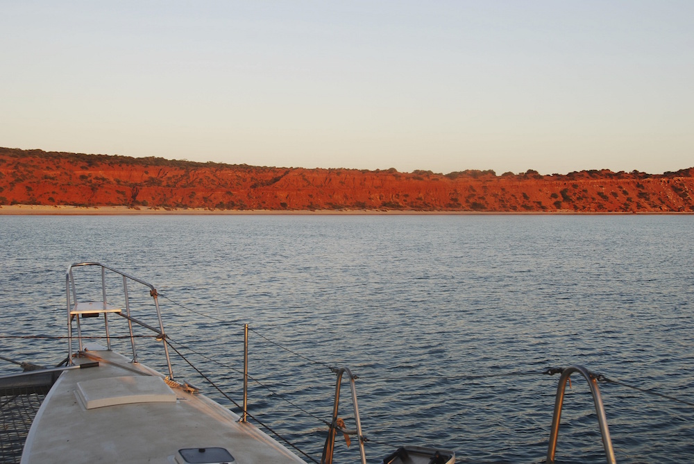 Anchored at Red Cliffs.