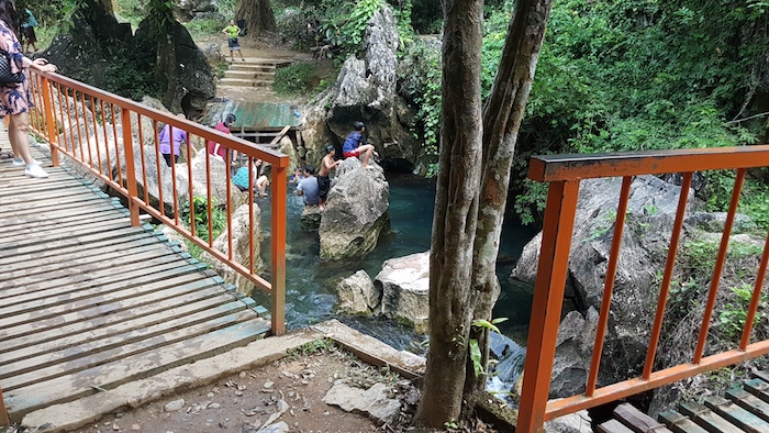 Swimming hole at Tham Chang Cave.
