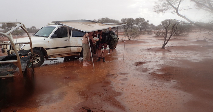 Allan's flooded camp.