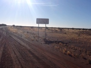 Parking bay at the 26th parallel where I changed two wheels.