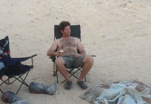 Ehud relaxing at camp.