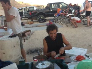 Ran preparing dinner.