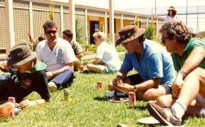 Lunch at Big Bell mine - Grant Woodhams, J. Barrey Williams, Geoff Ogden and Ian Diffen.