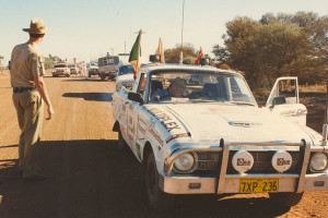 Start of the procession into Kalgoorlie for the finish of the Bash.