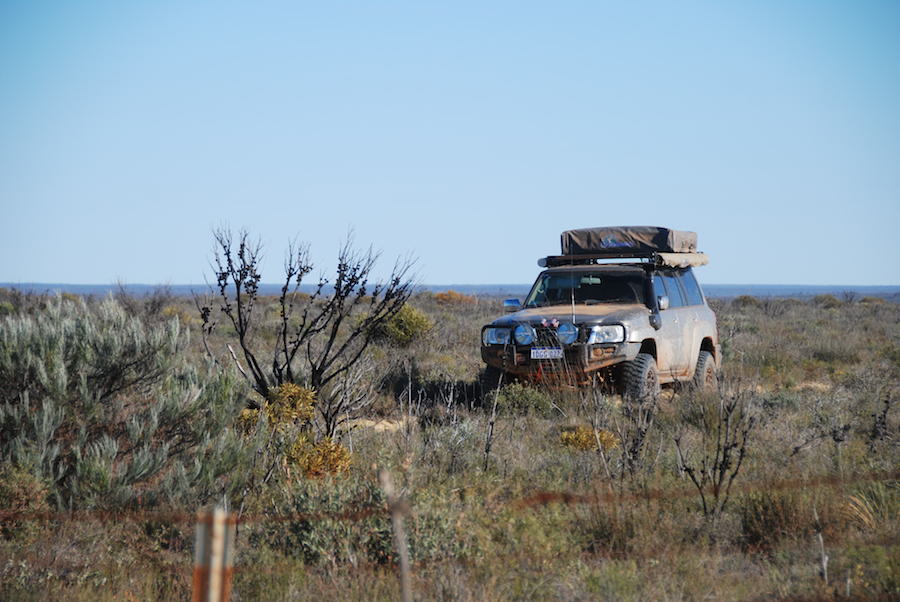 Ewen approaching the State Barrier Fence.