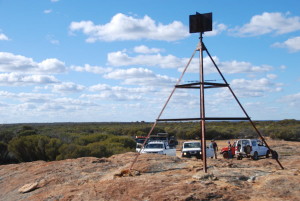 Lunch at Sheoak Rock below the survey marker.