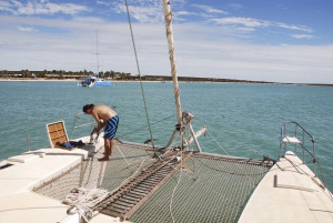 Maintenance on the anchor.