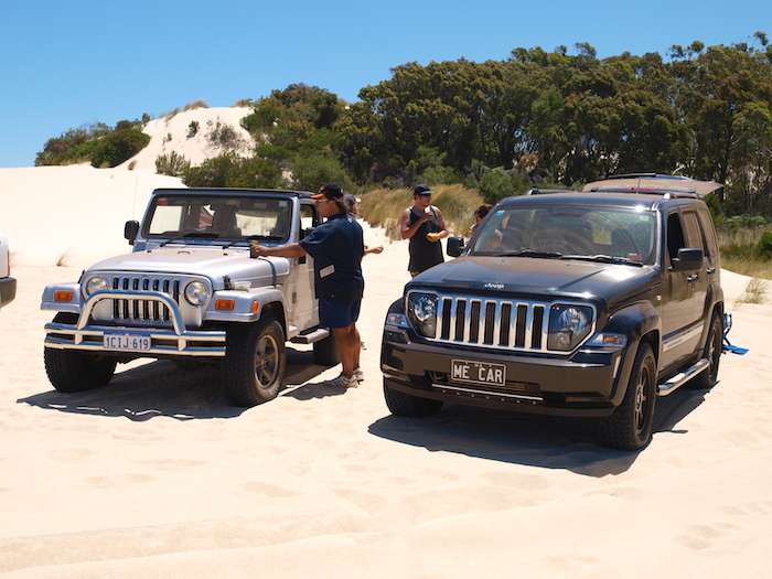 Mike with his Wrangler and James with Nick's Cherokee.