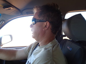 Aaron driving near Thirty Three River.