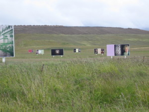 Billboards in a paddock.