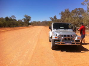 Mike parked in the Gascoyne River.