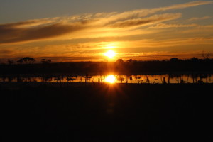 Sunset over the lake.