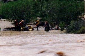 The boat crews assembled at an island at the bottom of Hardabut.