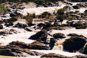 Three days after the peak it is still a huge rapid.