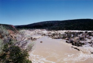 Looking downriver from the retrieval point.