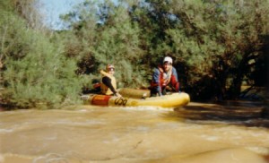 Out of the trees.