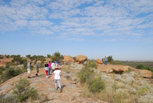 Walking to the top of the rock