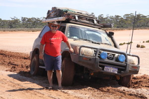 Dusty with his bogged Patrol.