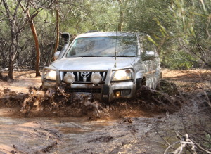 Jeff drove his Prado through.