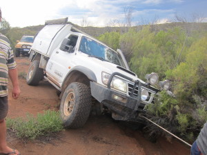 Joe put the Patrol into a washaway.