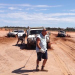 Joe ready to hook onto Scotty's vehicle.