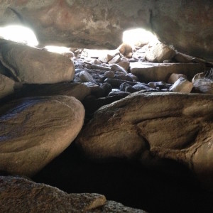 Inside the cave.