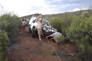 Kim and Scott retrieving Joe's Patrol.