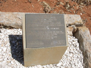 R.J. Holland's plaque at Pioneer Cemetery.