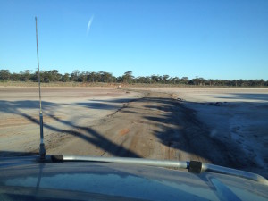Crossing the northern end of Lake Dundas.