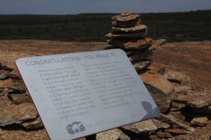 Information plaque at the summit.