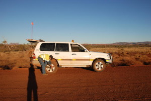 The Toyota had a flat.