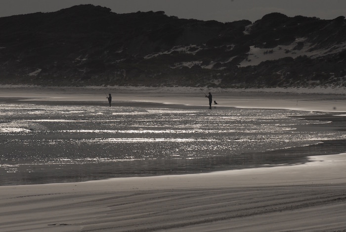 Fishers at Wharton Beach.