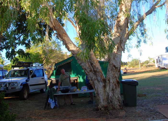 Our camp at Broome. The caravan park was full so we were accommodated at the 'overflow' at the Police and Citizens Youth Centre complex.