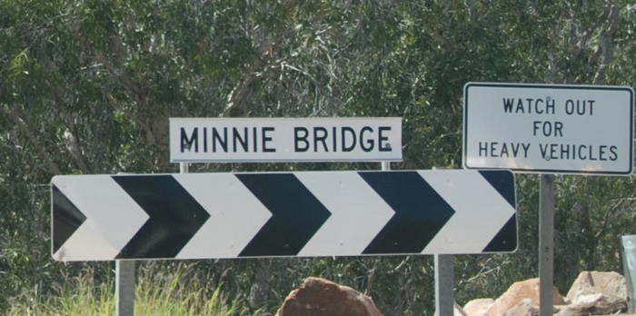 Minnie Bridge over the Minnie River, an anabranch of the Fitzroy.