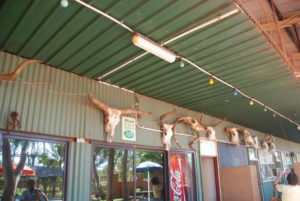 The bric a brac at the Willard Bridge Roadhouse is typical of many outback roadhouses and pubs.
