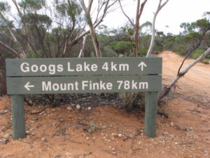 Googs Lake is four kilometres off the track.