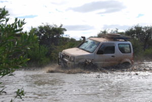 Greg took his Jimny around the edge.