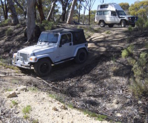 Mike and Harrison through first obstacle.