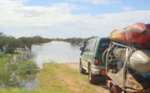 Arrival at the river's edge.