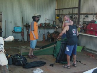 We camped in the shed.