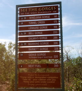 We did them all except Geikie Gorge which is accessed via Highway 1.