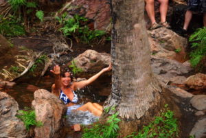 Tammy enjoying herself in Zebedee Springs