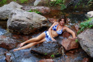 Tammy enjoying herself in Zebedee Springs.