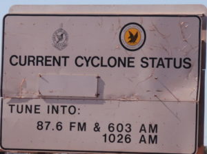 Cyclone status sign