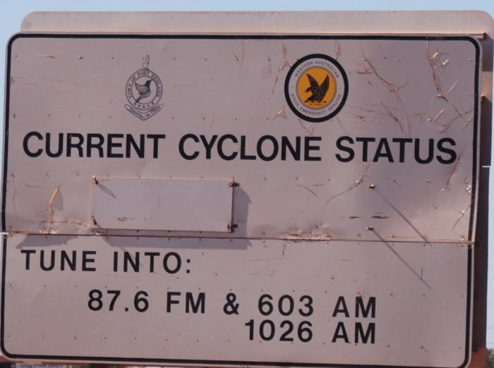 Cyclone status sign