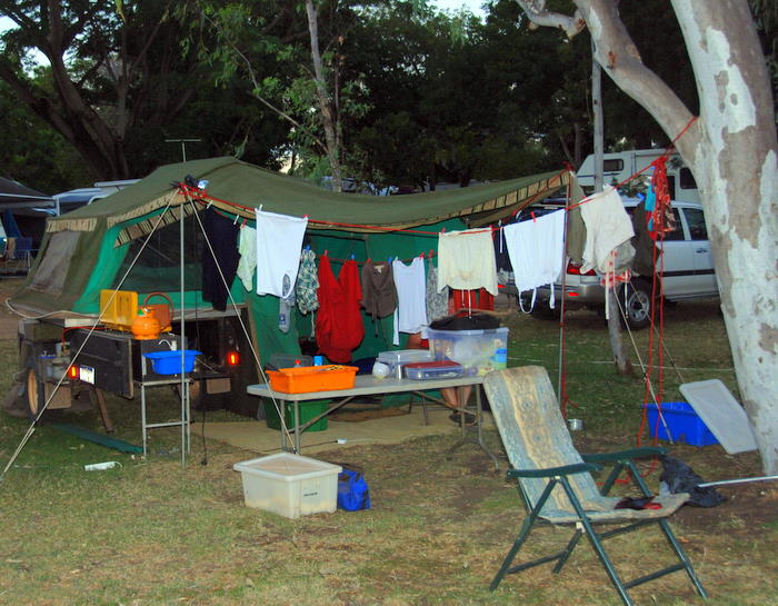 Our camp beside Lily Creek Lagoon in Lake Kununurra