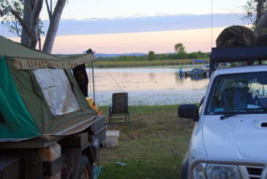 Our camp by Lily Creek Lagoon.