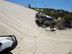 Dan winched the rear of the Rodeo around to straighten it prior to winching it forward.