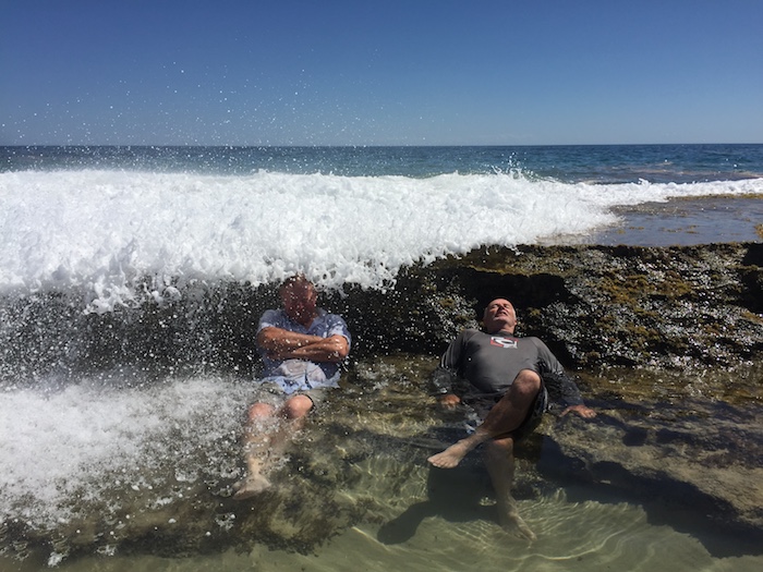 Kim and Scott get a 'breaking surf water massage'.