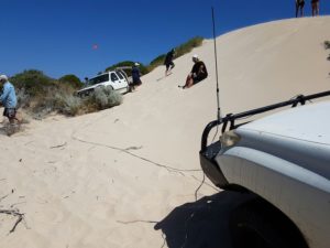 Winching the Rodeo forward.